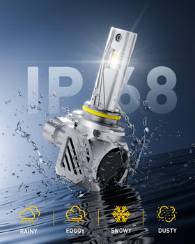 AUXITO bulb installed in headlight showing easy plug-and-play fit