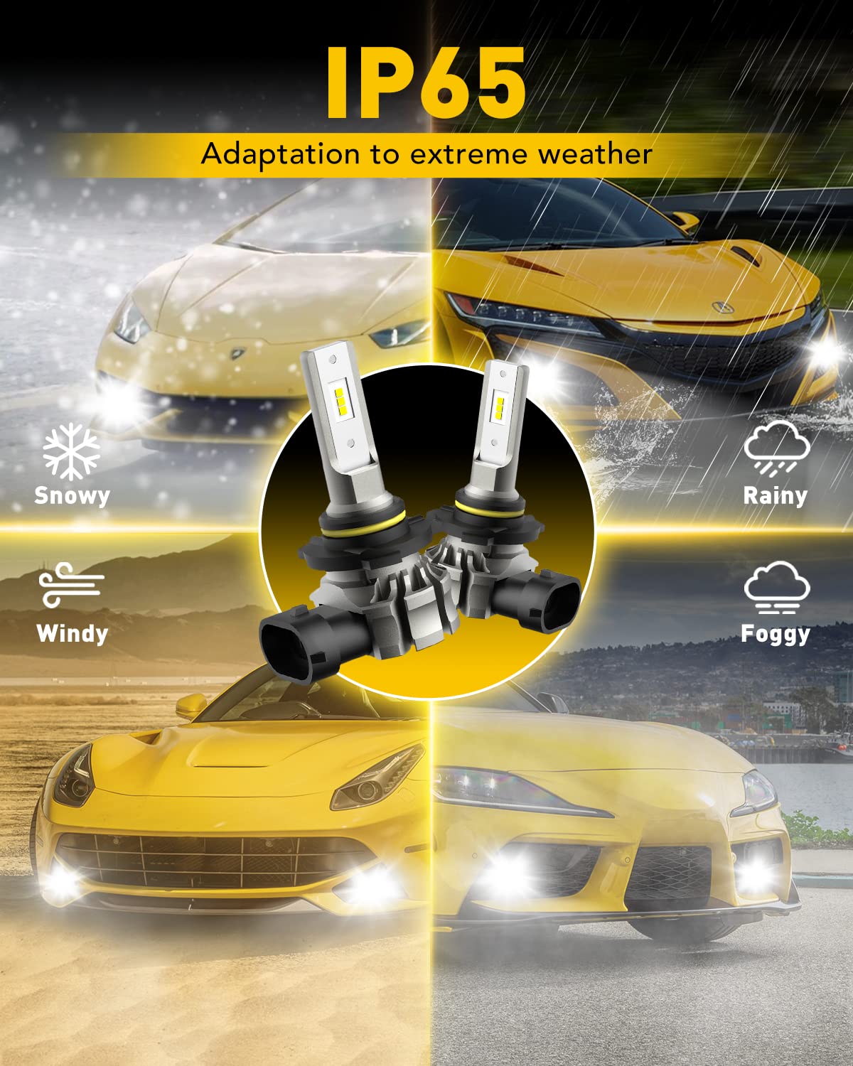 Road at night illuminated by AUXITO LEDs showing wider, clearer driving visibility