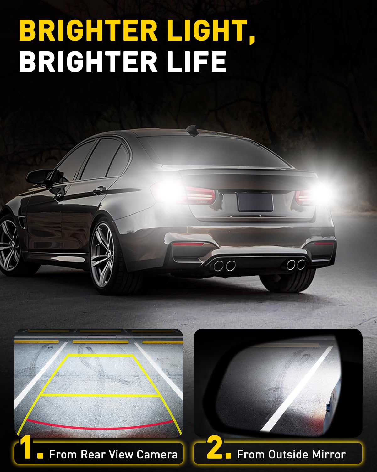 AUXITO 921 installed in Silverado reverse lamp improving rear visibility
