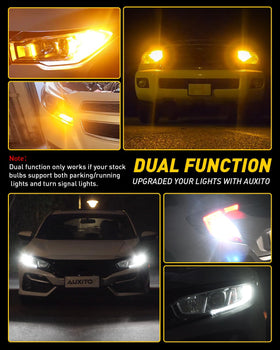 AUXITO amber signal in use on vehicle improving turn-signal visibility