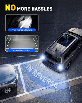 AUXITO beam pattern illuminating a driveway for clearer reversing