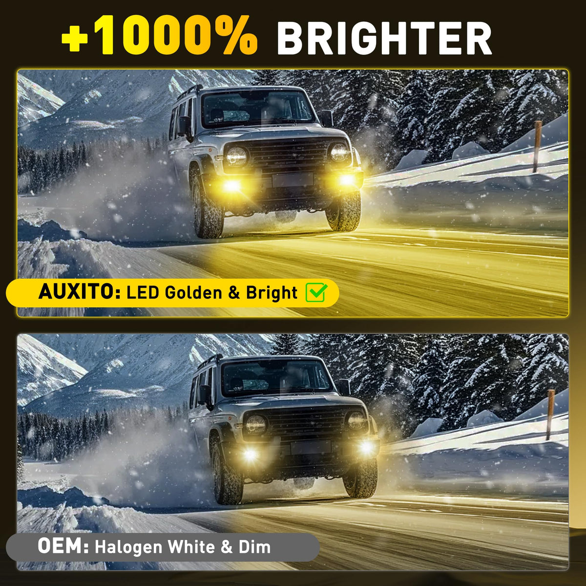 AUXITO bulb installed in vehicle fog housing showing quick OEM fit and secure placement