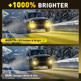 AUXITO bulb installed in vehicle fog housing showing quick OEM fit and secure placement