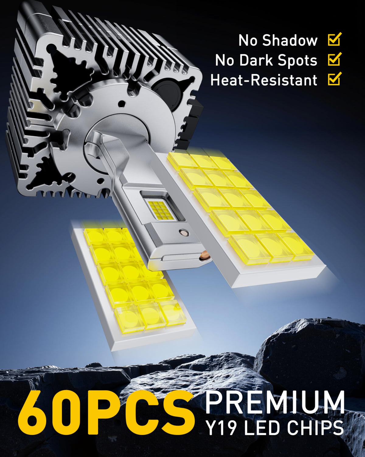 AUXITO thin base board profile demonstrating halogen-like fit and even beam