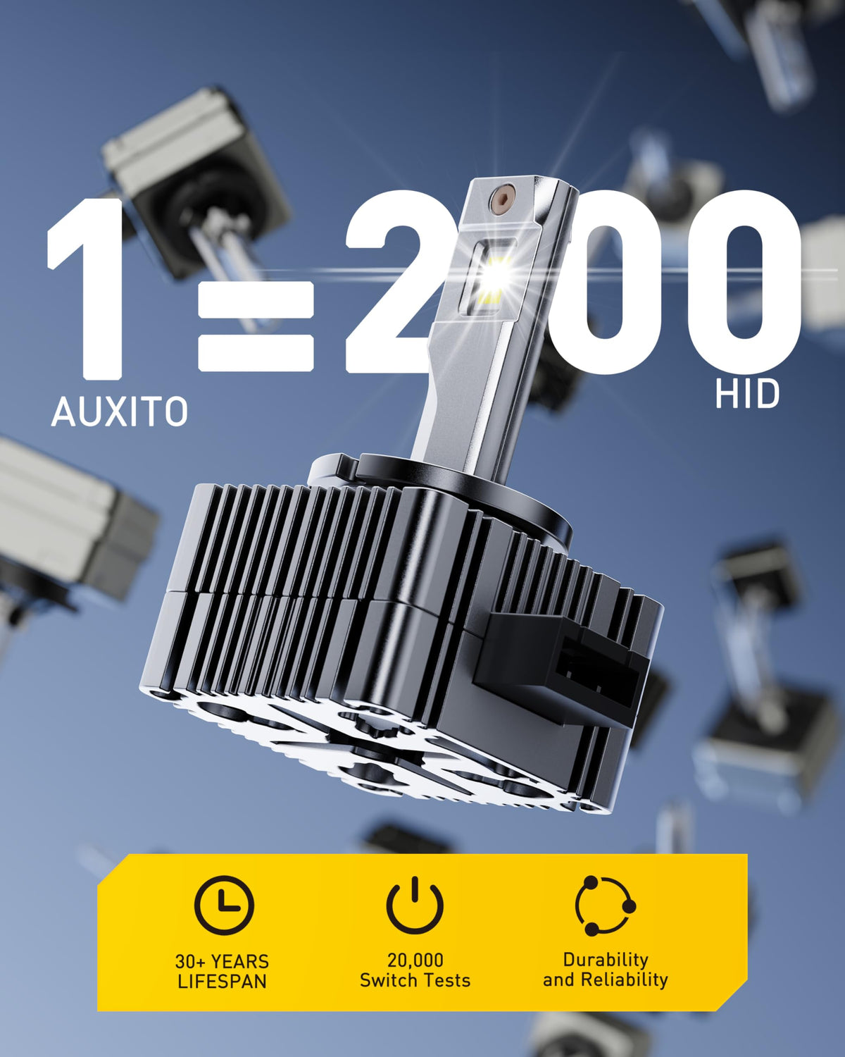 AUXITO cooling system detail with fan and heat pipes for long-lasting performance