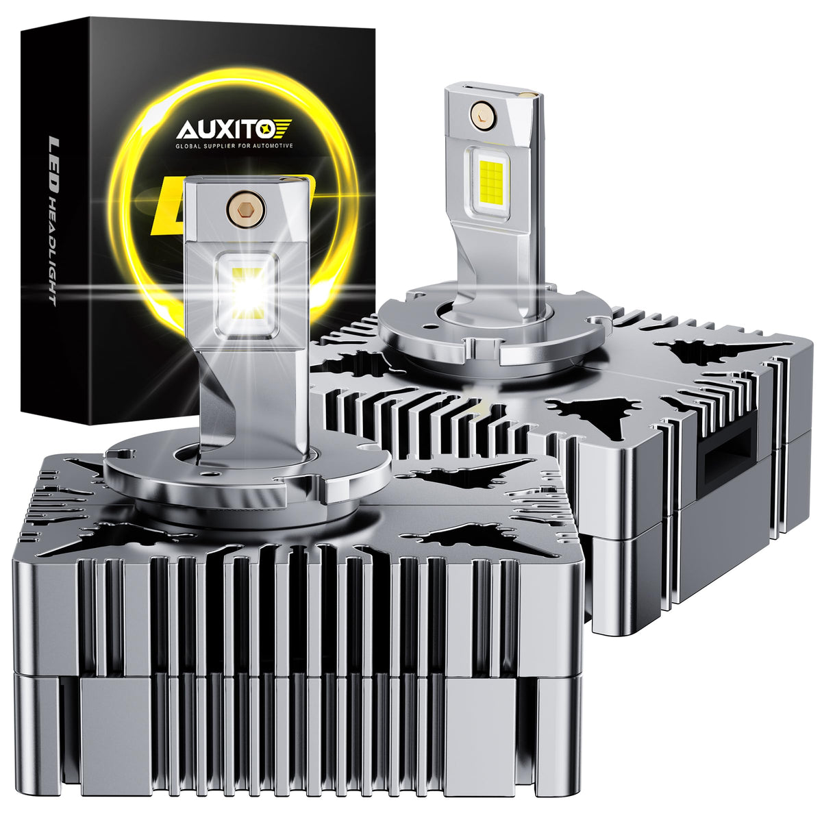 AUXITO D5S front packaging showing bulbs and benefits