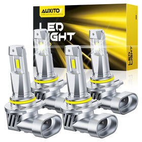 AUXITO front packaging showing 9005 and 9006 bulbs and benefits