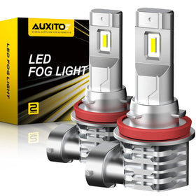 AUXITO front view of H11 H8 bulb pair showing plug-and-play benefit