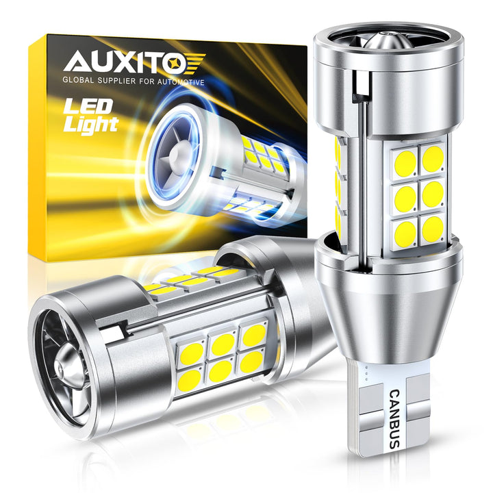 AUXITO front packaging showing two reverse bulbs and benefits