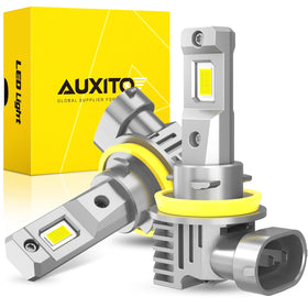 AUXITO front packaging showing pair of fog light bulbs and model info, clear product branding and benefit