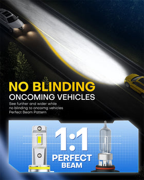AUXITO bulb installed in headlight housing demonstrating plug and play fit