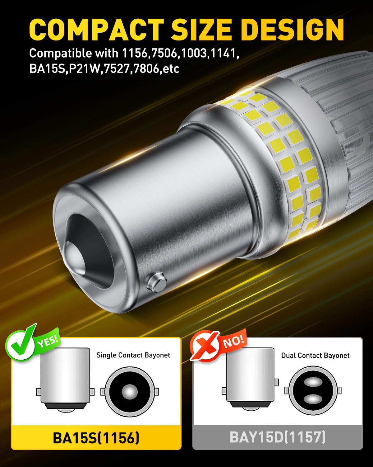 AUXITO bulb installed in car reverse lamp improving rear visibility