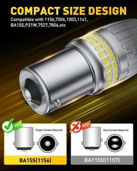 AUXITO bulb installed in car reverse lamp improving rear visibility