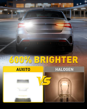 AUXITO bulb installed in rear lamp illustrating improved backup visibility
