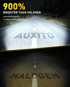 AUXITO LED bulb side profile highlighting compact design and fit