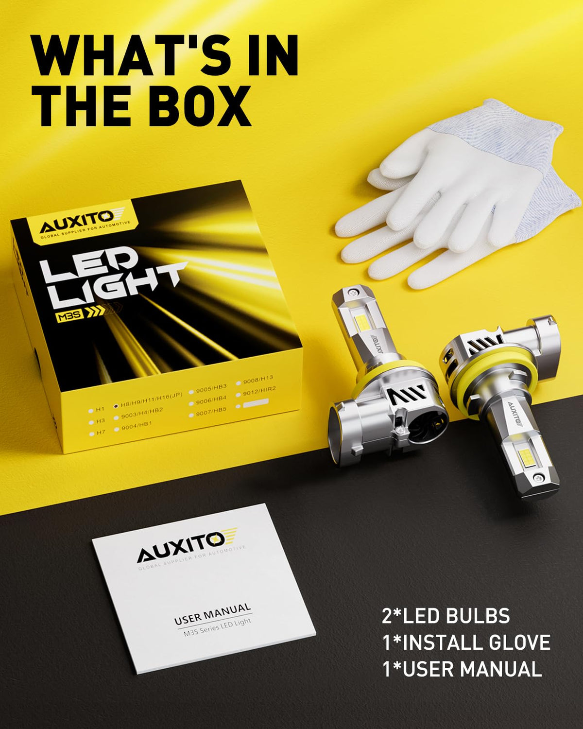 AUXITO night driving scene illustrating improved visibility and modern look