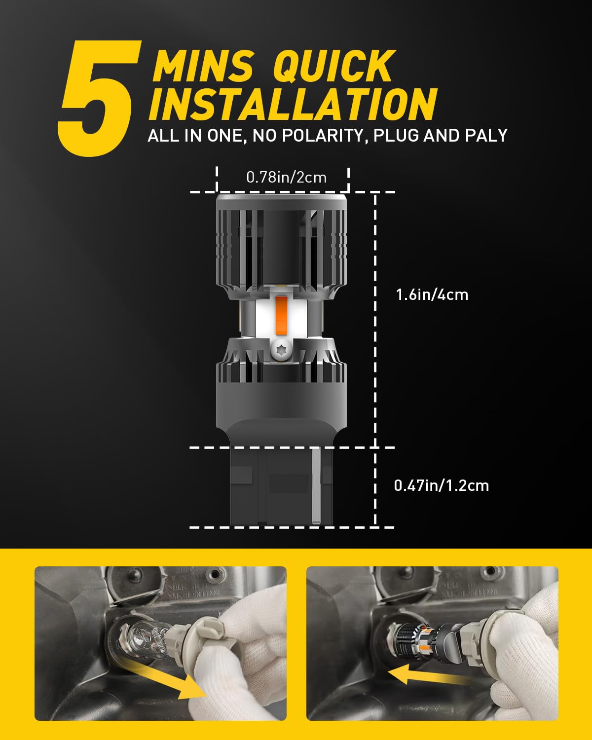AUXITO pack of 2 retail box and two bulbs ready for quick plug-and-play installation