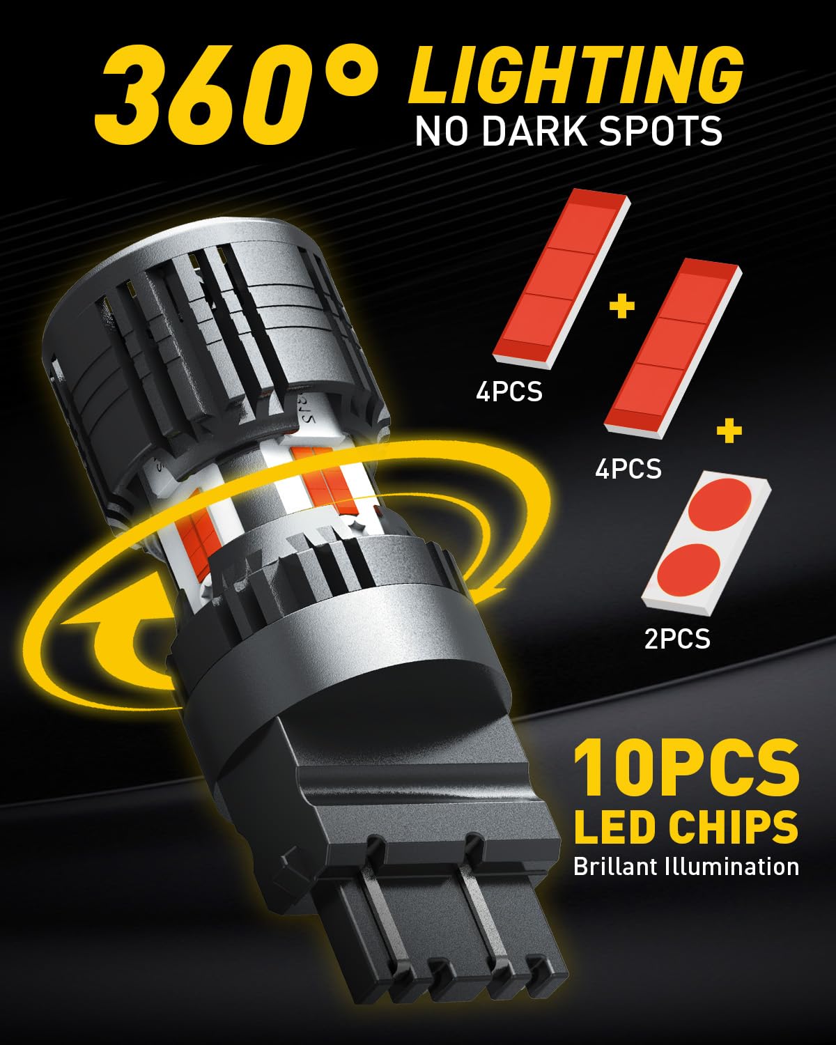AUXITO bulb held in hand showing size for easy vehicle fitment