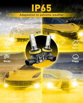 AUXITO side-by-side size comparison with halogen bulb demonstrating fitment
