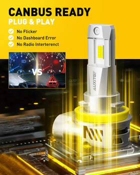 AUXITO bulb under water spray demonstrating IP68 protection in wet conditions