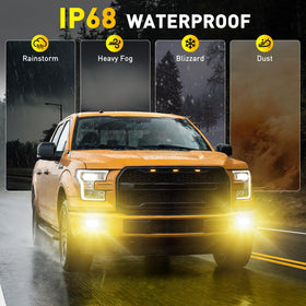AUXITO bulbs under water splash demonstrating IP68 waterproof protection