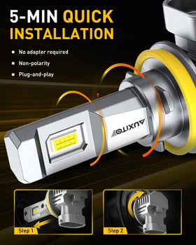 AUXITO bulb with water droplets illustrating IP68 waterproof protection