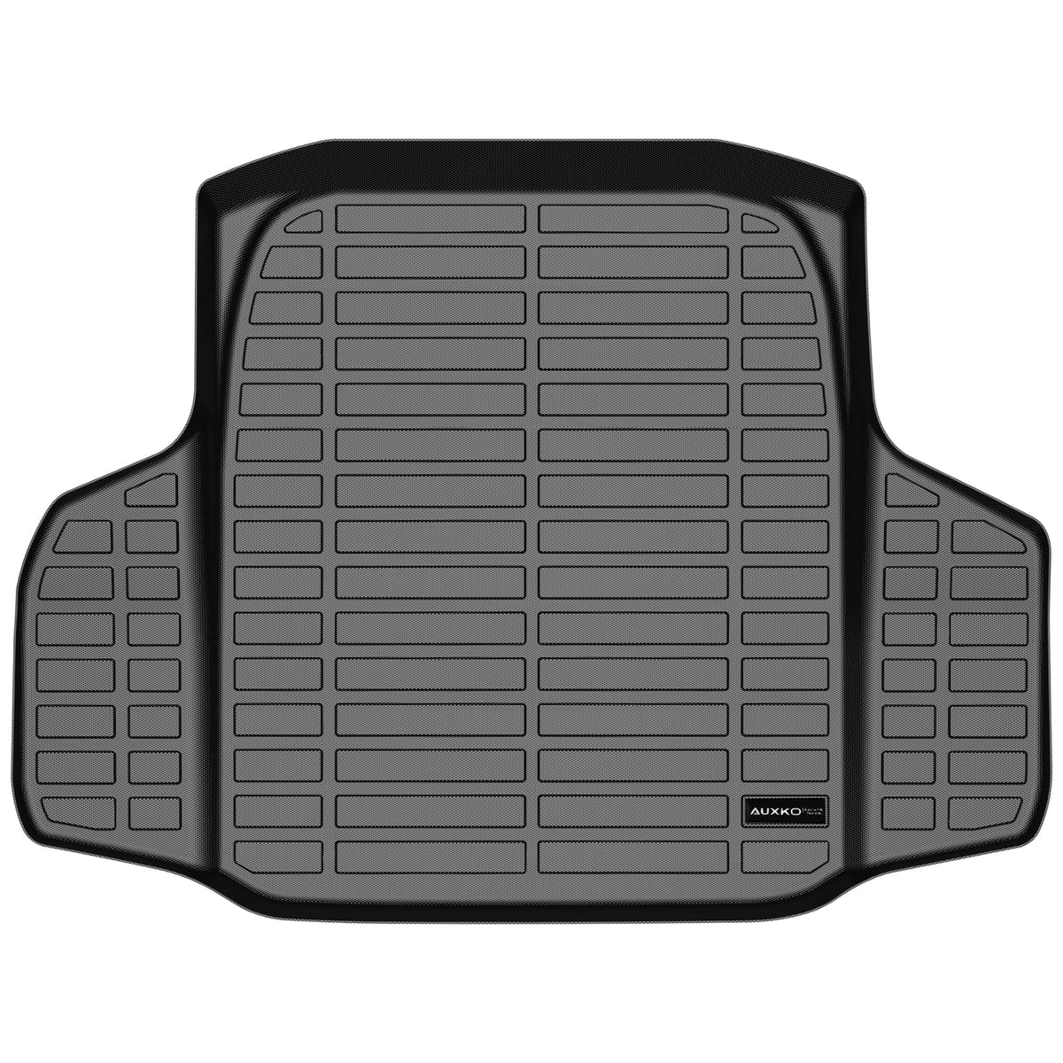 AUXKO cargo mat in boot demonstrating spill containment benefit