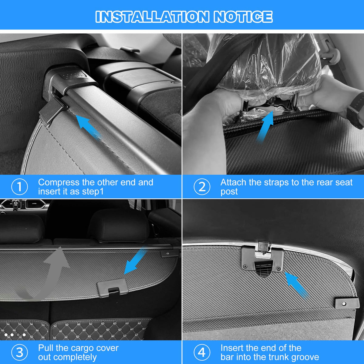 AUXKO flannel-wrapped end protecting interior and reducing noise