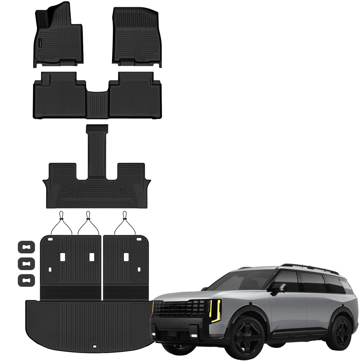 AUXKO front floor mat showing precise fit and carpet protection benefit
