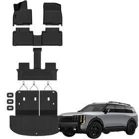 AUXKO front floor mat showing precise fit and carpet protection benefit