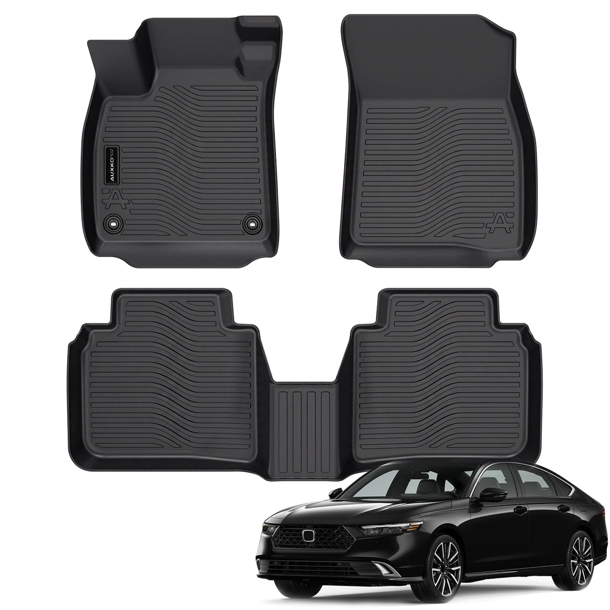 AUXKO front mats showing full driver and passenger coverage and protection