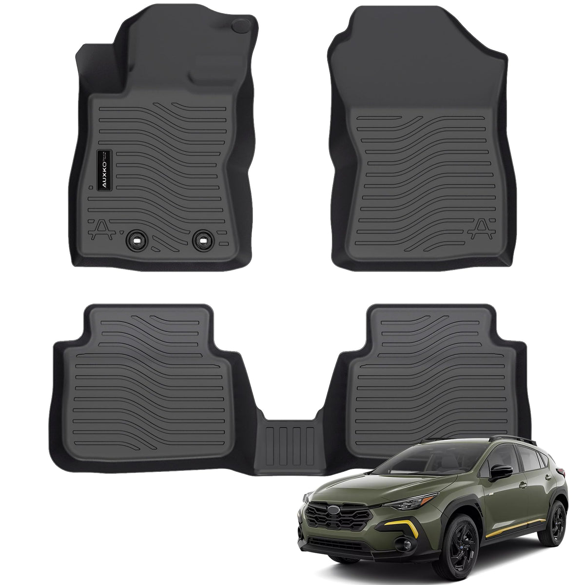 AUXKO front driver and passenger mats installed showing perfect fit and protection