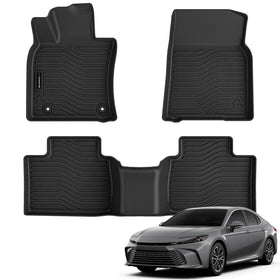 AUXKO front mats installed in Camry showing full coverage and clean look