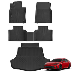 AUXKO front passenger floor mat showing exact fit and protection benefit