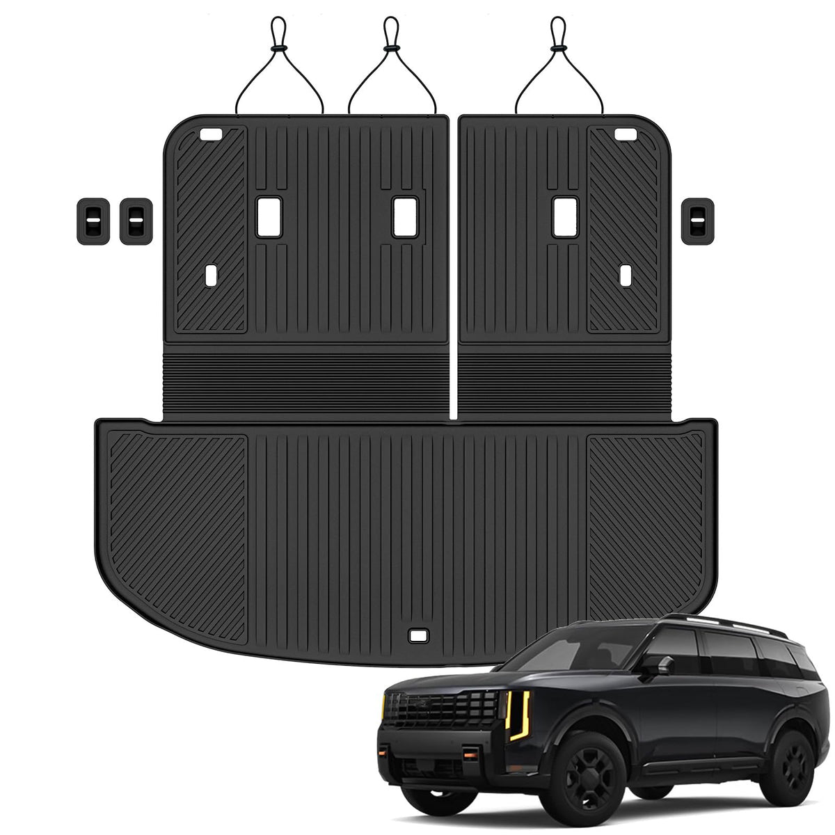 AUXKO front view cargo mat installed showing full coverage benefit