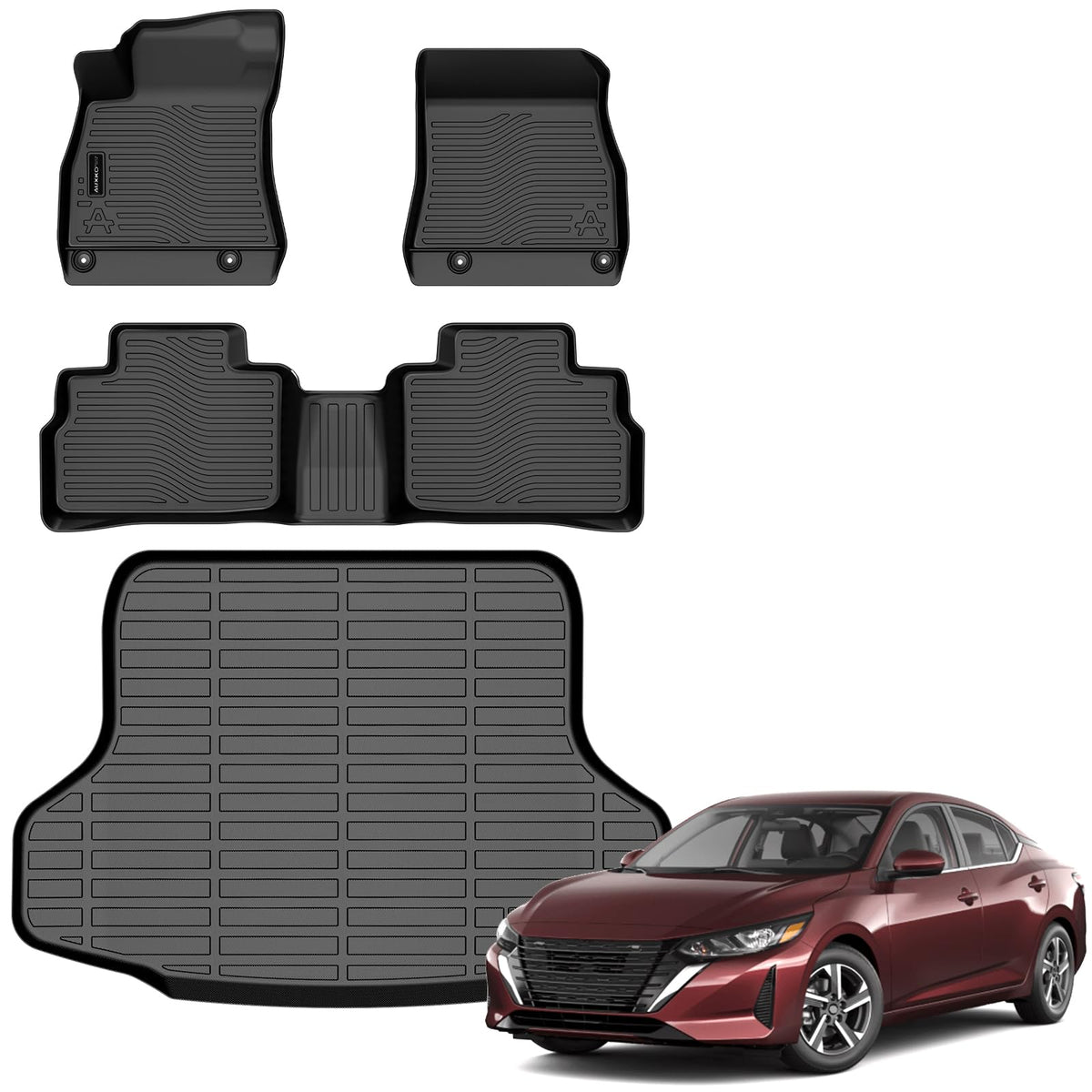 AUXKO front mats overview showing precise fit and full carpet protection