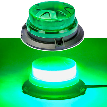 AUXMOTEC green strobe front view showing full 24-LED visibility