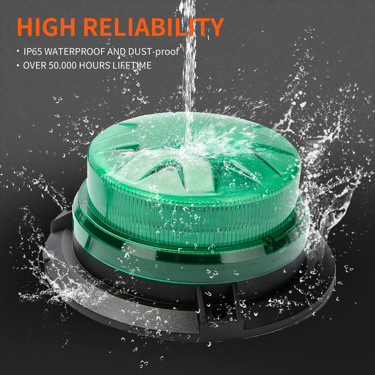 AUXMOTEC strobe illuminated at night improving roadside visibility