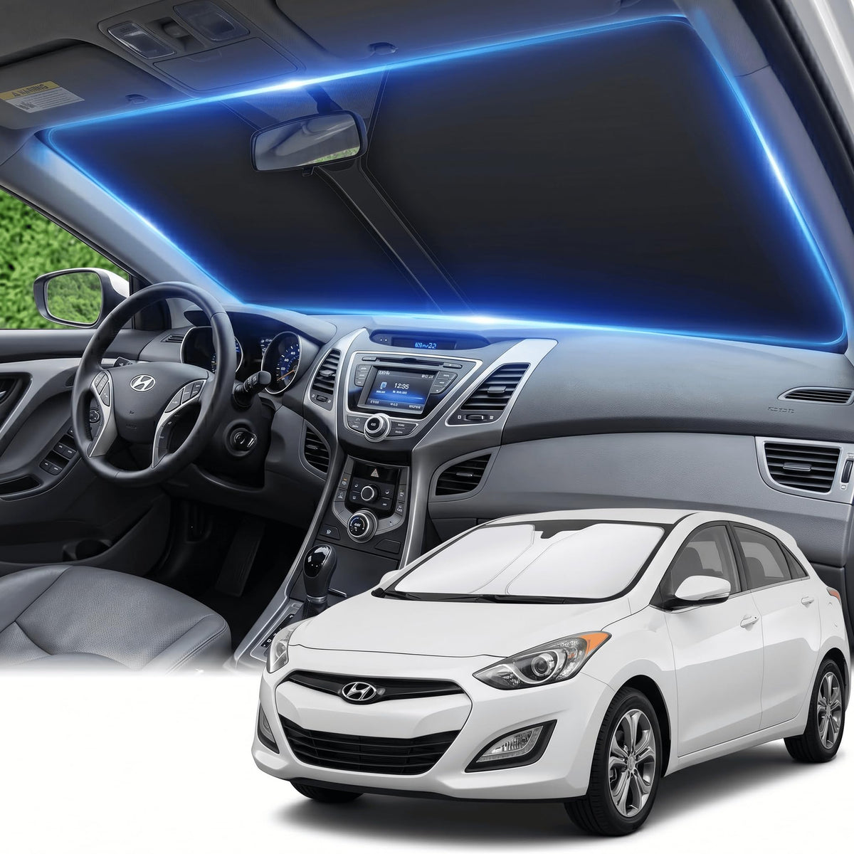 AuyNeas front packaging showing custom Elantra fit and easy use