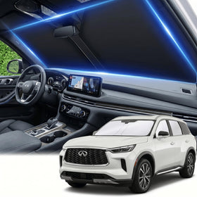 AuyNeas front packaging showing custom QX60 fit and benefits