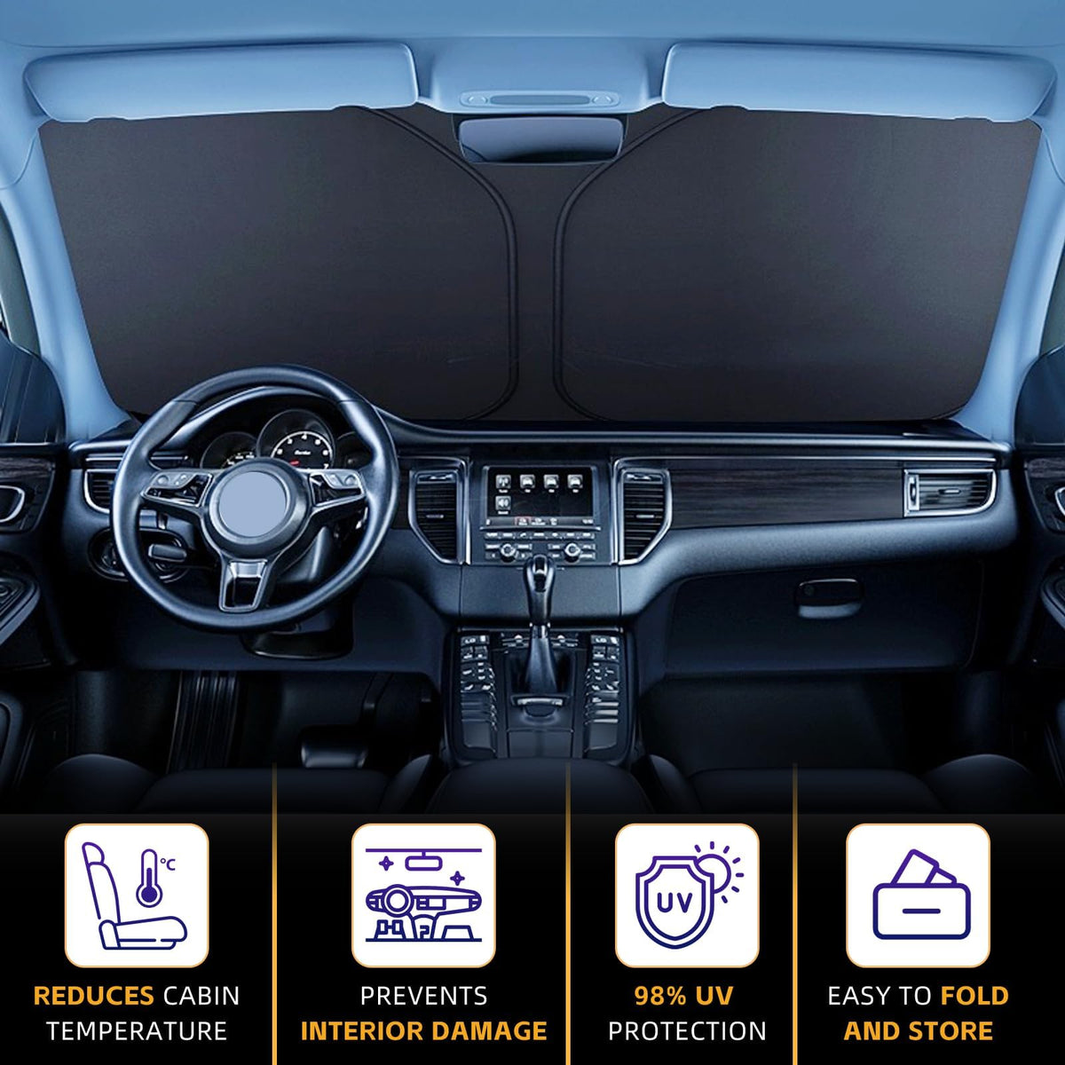 AuyNeas size next to sun visor showing precise fit advantages