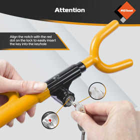 AV Steel three keys displayed emphasizing convenient spare key access.
