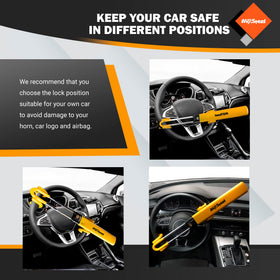AV Steel lock in parked car demonstrating visible theft deterrent and peace of mind