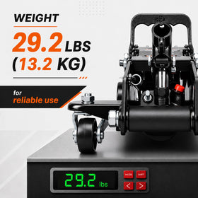 AV Steel scale comparison with ruler illustrating compact footprint and space-saving benefit