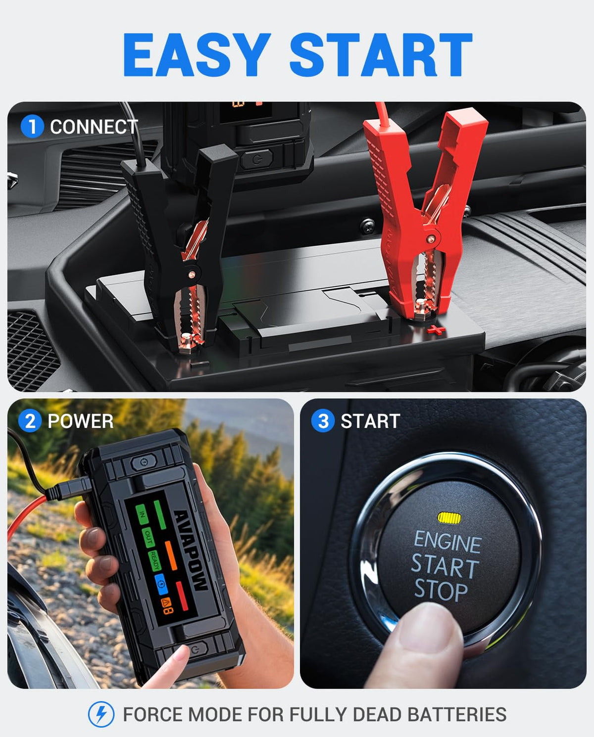 AVAPOW TJ68 held in hand to show compact size and portability