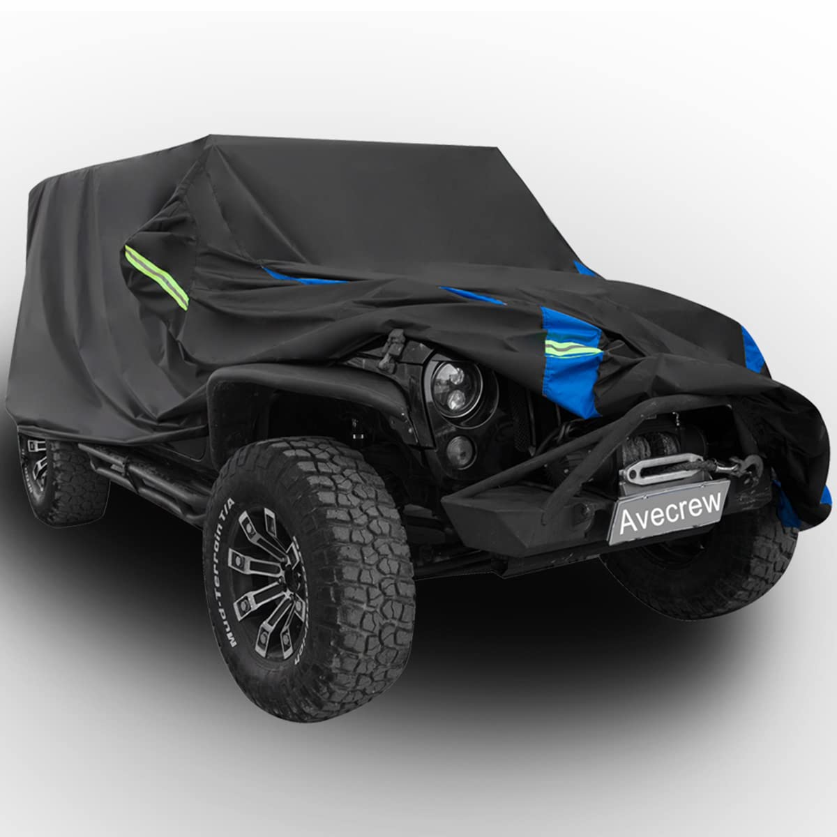 Avecrew cover beside Jeep for scale showing accurate two-door fit