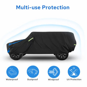 Avecrew wind straps and buckles securing cover against strong gusts