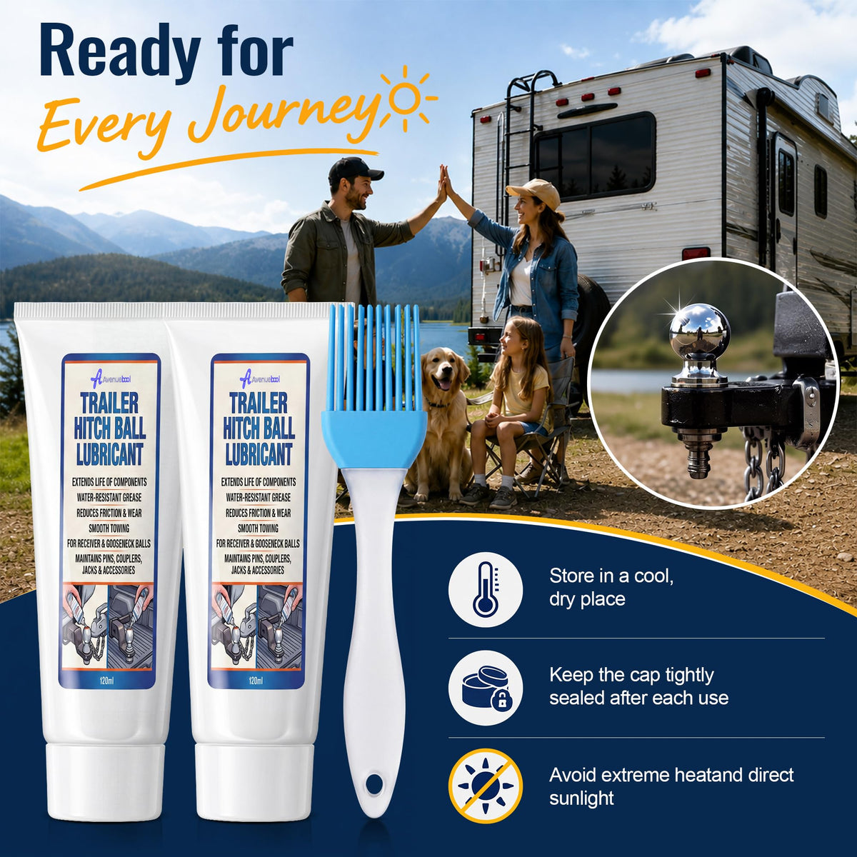 Avenuebool packaged kit with grease tubs and brush ready for storage