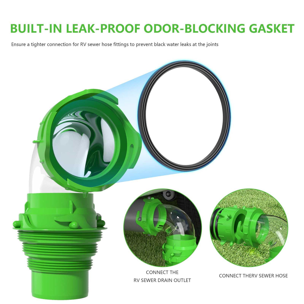 AVERON 4-in-1 threaded adapter top view shows versatile inlet compatibility