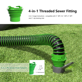 AVERONR adapter connecting two RV sewer hoses for faster shared draining